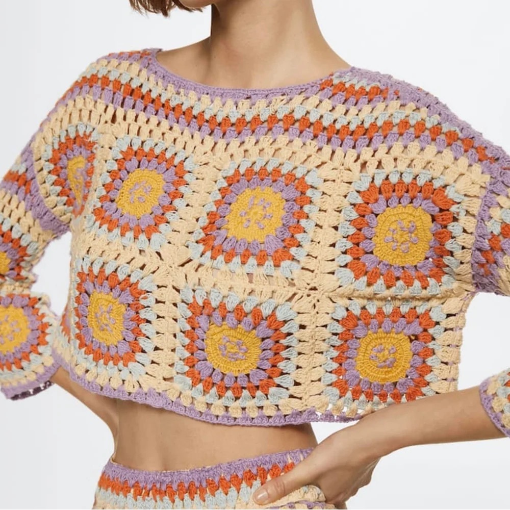 Mango Crochet crop top size large but fits like medium
